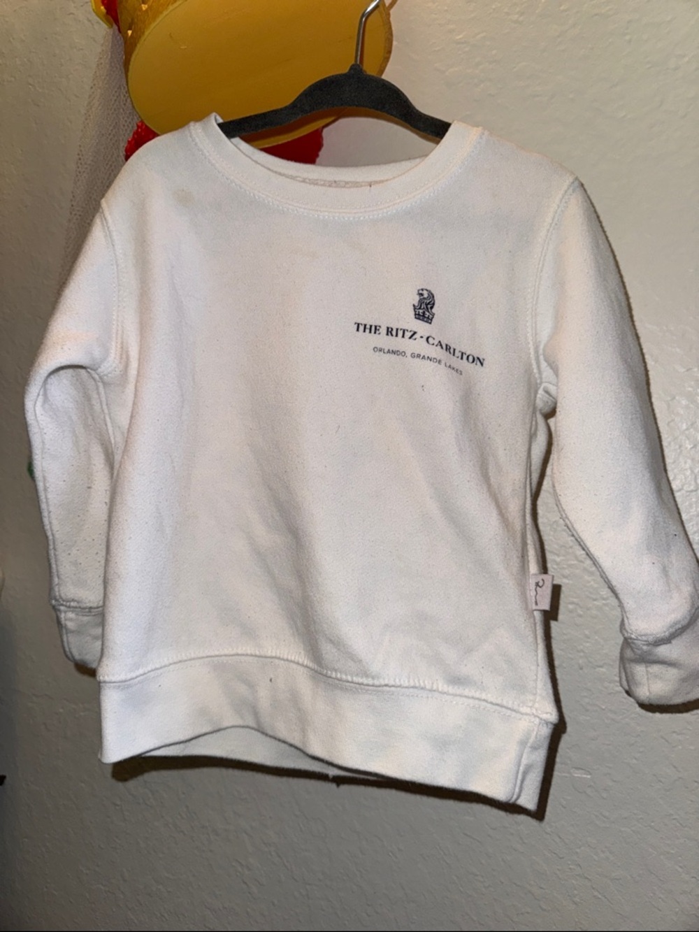 Kids White Logo ritz Carlton Sweatshirt